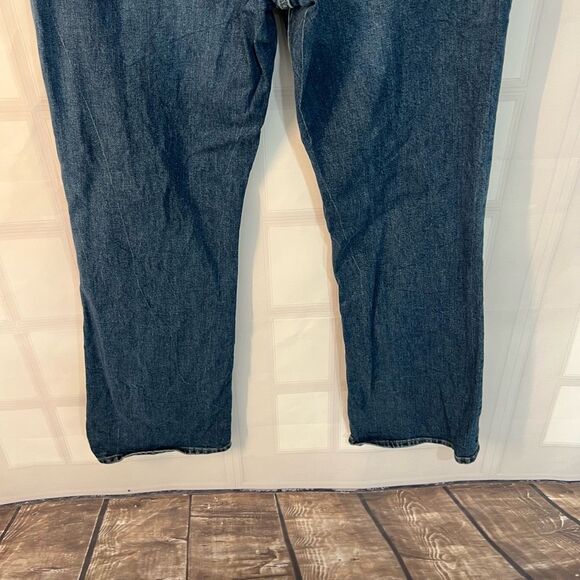Express Blue Whiskered High Waisted 90's Bootcut Cotton Blended Jeans Size 12 - Picture 8 of 11